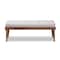 Baxton Studio Linus Mid-Century Beige Upholstered and Button Tufted Wood Bench 156-9301 - alternate 2